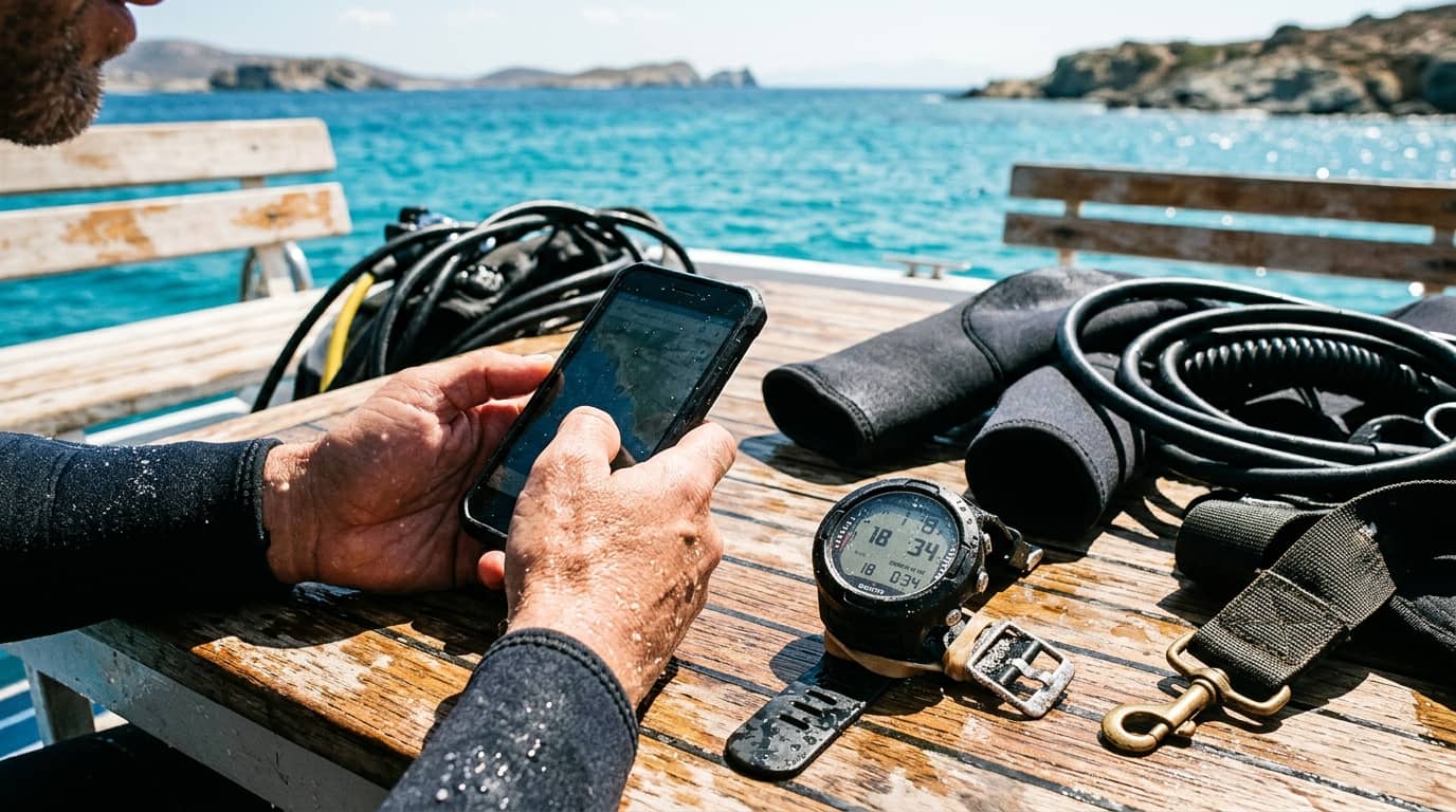 How to log scuba dives quickly between boat intervals
